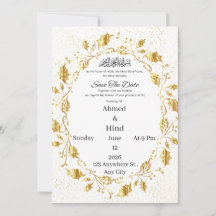 Islamitische luxe gouden blad save the Dates