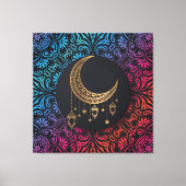 Islamitische Maan en Floral Design Canvas Afdruk (Voorkant)