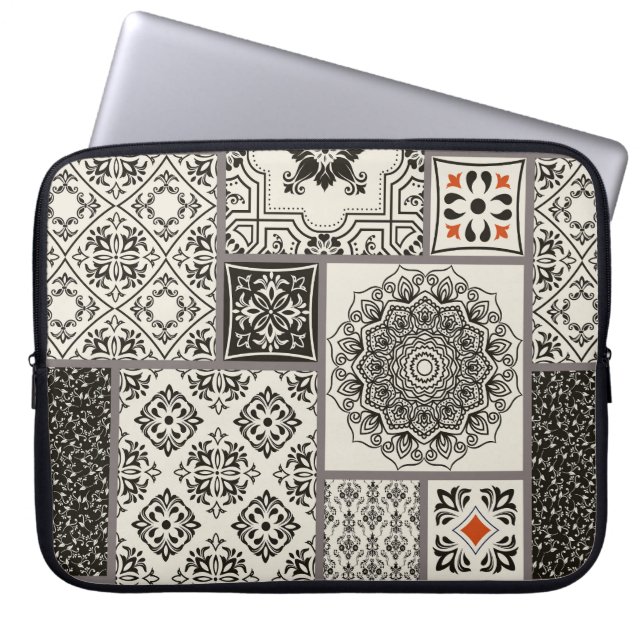 Islamitische Majolica Pottery Tegel Pattern Laptop Sleeve (Voorkant)