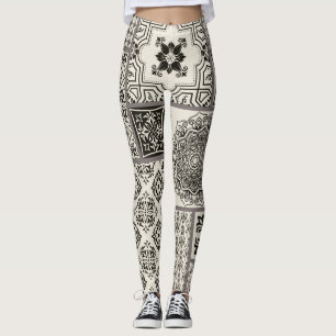 Islamitische Majolica Pottery Tegel Pattern Leggings