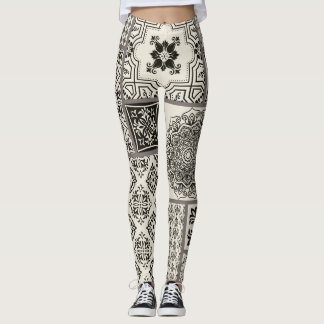 Islamitische Majolica Pottery Tegel Pattern Leggings