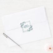 Islamitische moderne bloemencalligrafie Ramadan Mu Vierkante Sticker (Envelop)