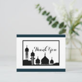 Islamitische Moskee Silhouet Bruiloft Dank u Briefkaart (Staand voorkant)