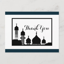 Islamitische Moskee Silhouet Bruiloft Dank u Briefkaart