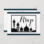Islamitische Moskee Silhouet Bruiloft RSVP (Voorkant / Achterkant)
