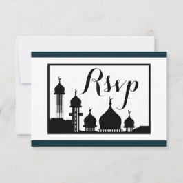 Islamitische Moskee Silhouet Bruiloft RSVP Kaartje