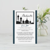 Islamitische Moskee Silhouet Trouwdetail Informatiekaartje (Staand voorkant)