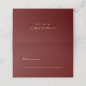 Islamitische moslim bordeaux rode huwelijkstafel plaatskaartje (Buitenkant ongevouwen)