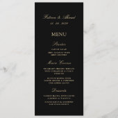 Islamitische moslim minimale zwarte bruiloft menu (Voorkant)