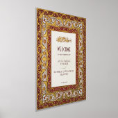 Islamitische Moslim Ruby Rood Welkomstbord Bruilof Folie Afdrukken (Laagn)