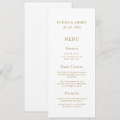 islamitische moslim wit elegante bruiloft menu (Voorkant / Achterkant)