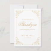 Islamitische Moslim Wit Goud Bruiloft Dank u Kaart (Voorkant)