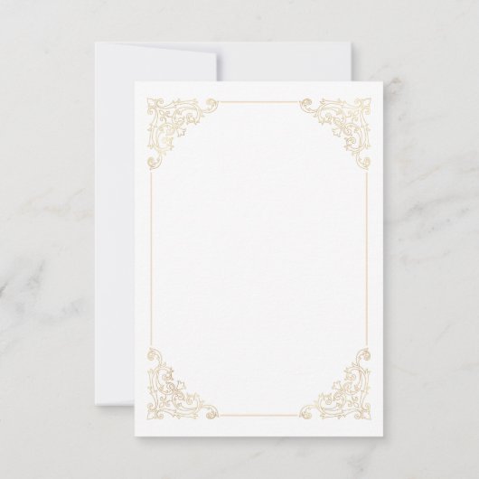 Islamitische Moslim Wit Goud Bruiloft Dank u Kaart (Achterkant)