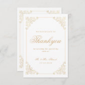 Islamitische Moslim Wit Goud Bruiloft Dank u Kaart (Voorkant / Achterkant)