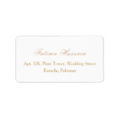 Islamitische Moslim Wit RSVP Terugkeeradres Etiket (Voorkant)