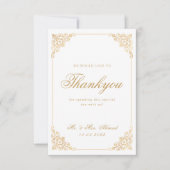  islamitische moslim witgoud bruiloft bedankkaart (Voorkant)