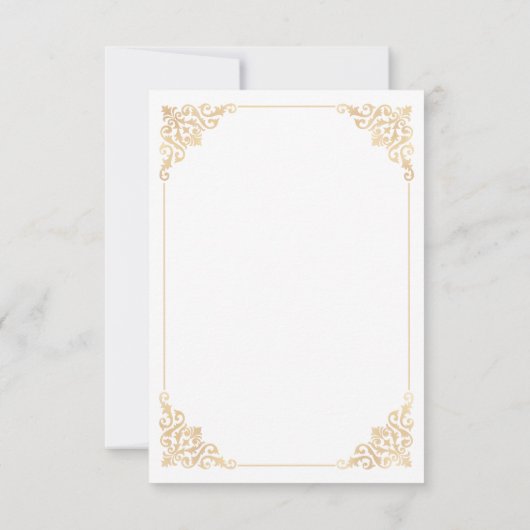  islamitische moslim witgoud bruiloft bedankkaart (Achterkant)