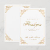 islamitische moslim witgoud bruiloft bedankkaart (Voorkant / Achterkant)