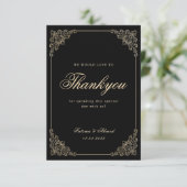 islamitische moslim  zwart bruiloft bedankkaart (Staand voorkant)