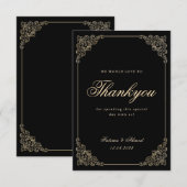 islamitische moslim  zwart bruiloft bedankkaart (Voorkant / Achterkant)