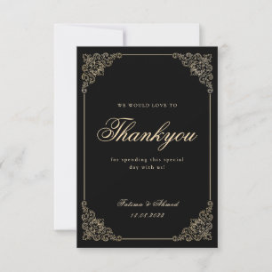 islamitische moslim  zwart bruiloft bedankkaart