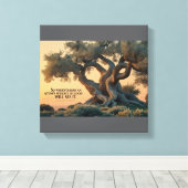 Islamitische muurkunst - olijfboom met koranvers canvas afdruk (Insitu (Houten vloer))