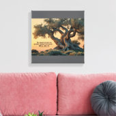 Islamitische muurkunst - olijfboom met koranvers canvas afdruk (Insitu (Woonkamer))