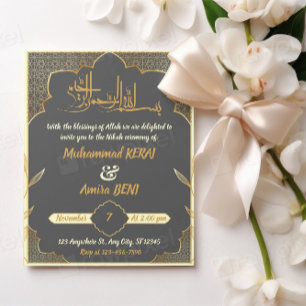 Islamitische Nikah Arabisch Moslim Trouwontwerp Kaart