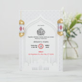 Islamitische Nikah bruiloft uitnodiging (Staand voorkant)