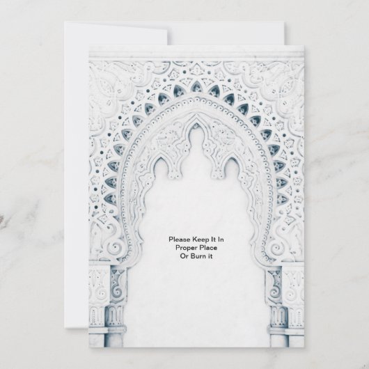 Islamitische Nikah bruiloft uitnodiging (Achterkant)