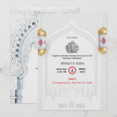Islamitische Nikah bruiloft uitnodiging (Voorkant / Achterkant)