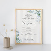 Islamitische Nikah-certificaat | Blauwe Lelie Bloe