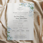 Islamitische Nikah-certificaat | Blauwe Lelie Bloe