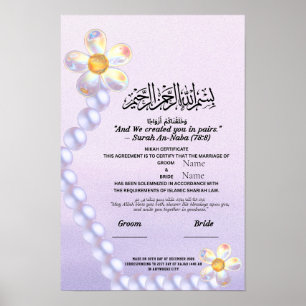 Islamitische Nikah-certificaat Iridiserende glazen Poster