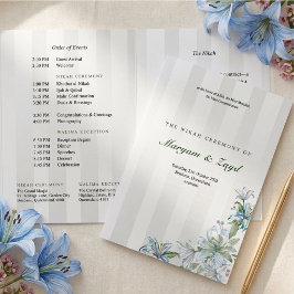 Islamitische Nikah-huwelijksbloem in blauwe lelie Drieluik Programma