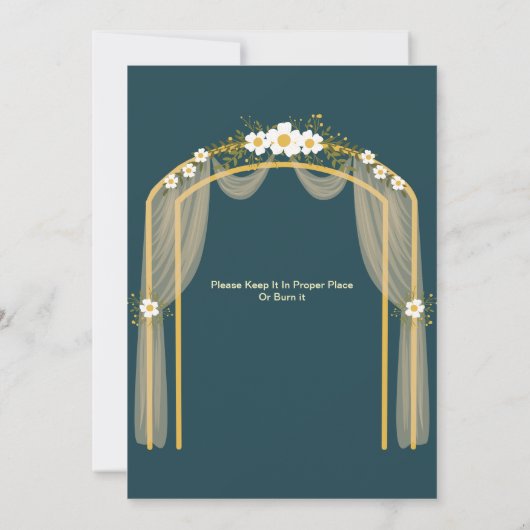 Islamitische Nikah Moslim bruiloft uitnodiging (Achterkant)