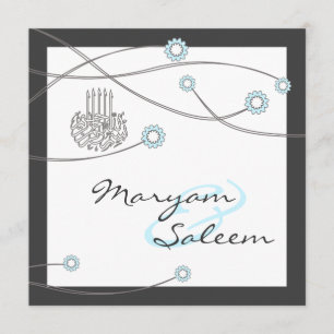 Islamitische nikka bismillah trouw bloem kaart