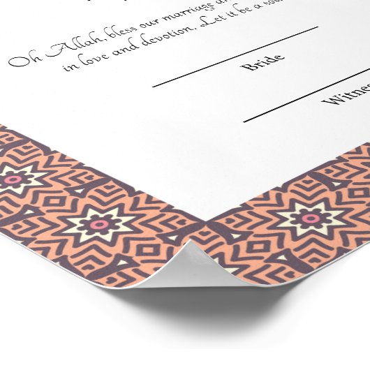 islamitische nikkah certificaat poster (Hoek)