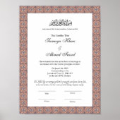 islamitische nikkah certificaat poster (Voorkant)