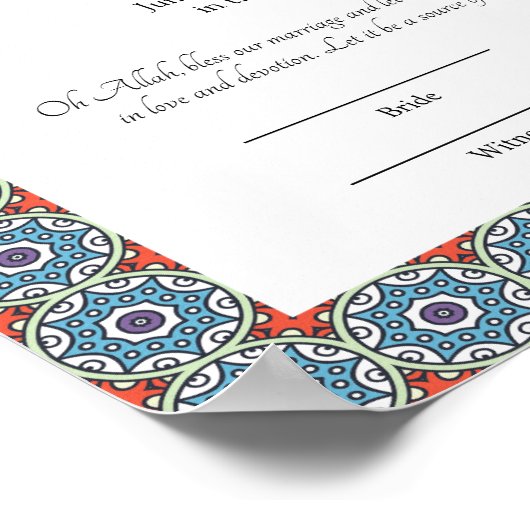 islamitische nikkah - certificaat poster (Hoek)