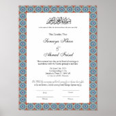 islamitische nikkah - certificaat poster (Voorkant)