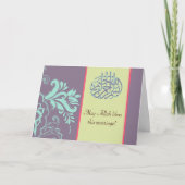 Islamitische paarse felicitatie trouwkaart kaart (Voorkant)