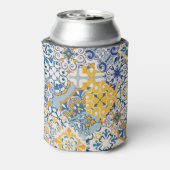 Islamitische Patchwork: Majolica Pottery Tegel Blikjeskoeler (Blikje Achterkant)