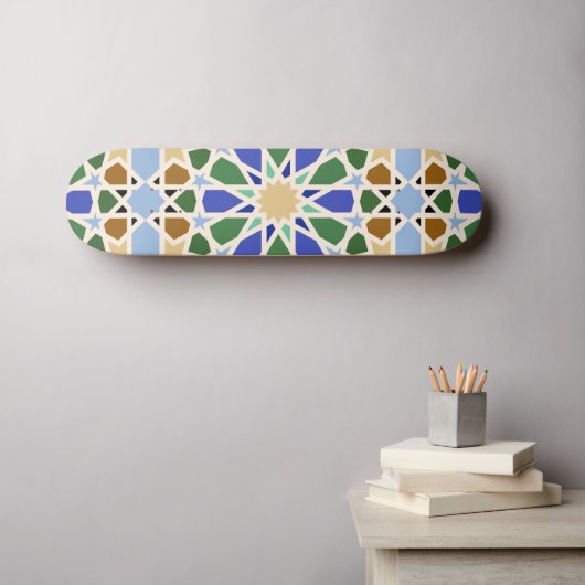 Islamitische patroon achtergrond persoonlijk skateboard (Muurkunst (Horizontaal))