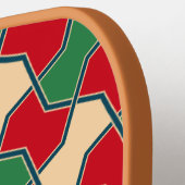 Islamitische Rode Groene Bow Stropdas Geometrische Pickleball Paddle (Links Detail)