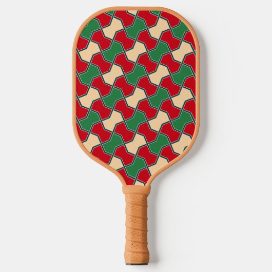 Islamitische Rode Groene Bow Stropdas Geometrische Pickleball Paddle (Voorkant)