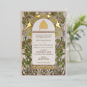 Islamitische Sage Groene Bruiloft Ottomaans Turks Folie Uitnodiging (Staand Voorkant)