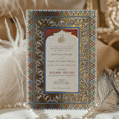 Islamitische Sage Groene Bruiloft Ottomaans Turks Folie Uitnodiging