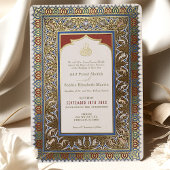 Islamitische Sage Groene Bruiloft Ottomaans Turks Folie Uitnodiging