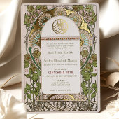 Islamitische Salie Groene Bruiloft Art Nouveau Muc Folie Uitnodiging
